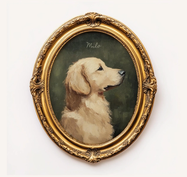 Personalized Artful Golden Retriever Portrait, Mini Dog Oil Painting, Goldenretriever Art Print Cottage Core Artwork, Painterly DogMom Gift