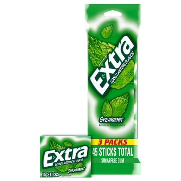 Extra Sugar-Free Spearmint Gum Multipack - 15ct/3pk