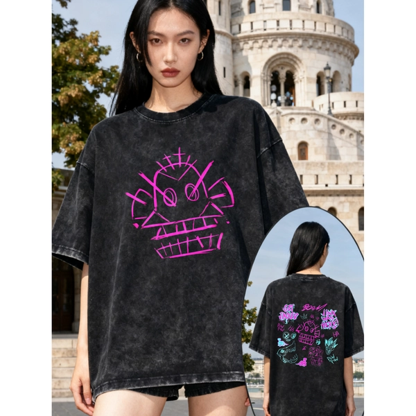 Hot Game Anime Jinx Graffiti Print Harajuku Y2K Oversized Clothing T-Shirts Men Women Fashion Casual Hooded
