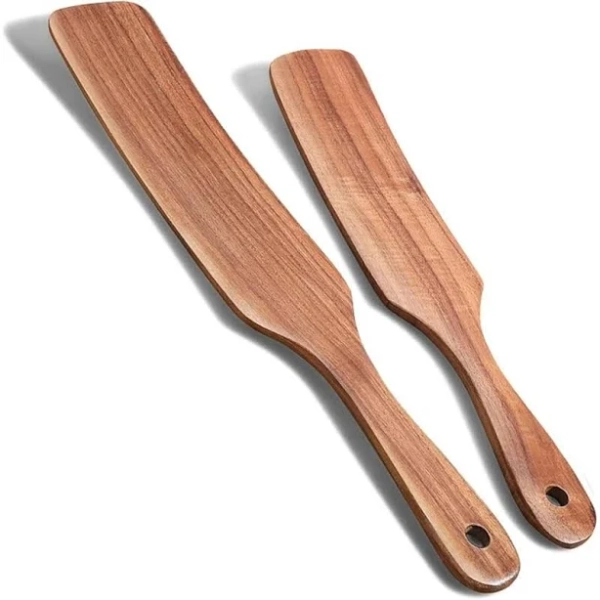 Spurtle Set, Natural Acacia Wooden Kitchen Utensils Set Of 2, Wooden Spoons Utensils For Cooking, Stirring, Mixing, Serving, Spurtles Kitchen Tools As