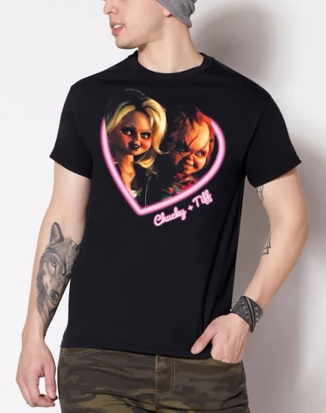 Spirit Halloween Heart Chucky and Tiffany T-Shirt
