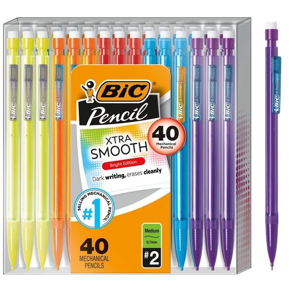 BIC Xtra-Smooth Mechanical Pencils with Erasers, 40-Count - Walmart.com
