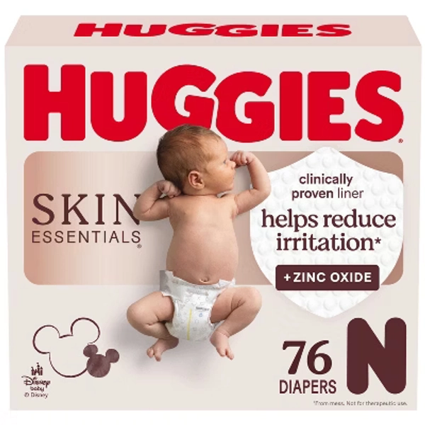 Huggies Skin Essentials Dermatologist Approved Diapers  - Newborn - 76ct