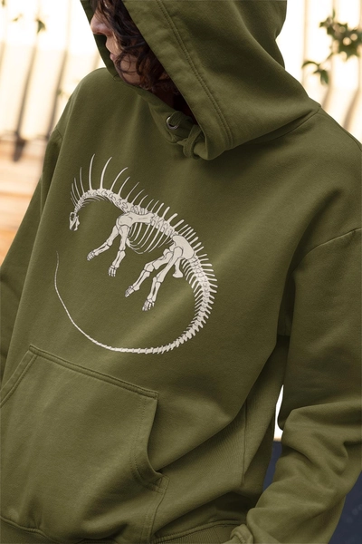 Sweat-shirt à capuche unisexe Amargasaurus Fossil Skeleton