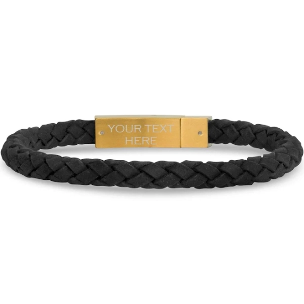 Engravable Leather Bracelet for Men