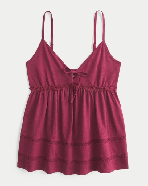 Tie Front Babydoll Top