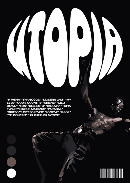 'Travis Scott Utopia Album Cover' Poster, picture, metal print, paint by VisionPrint | Displate