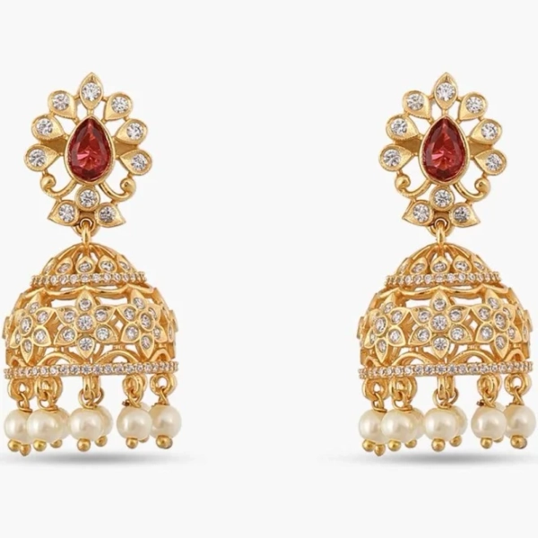 Mayura Nakshatra CZ Jhumka Earrings
