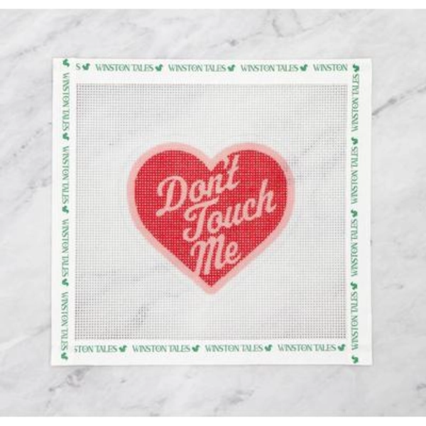 Don't Touch Me Valentine's Heart Hand Painted Needlepoint Canvas