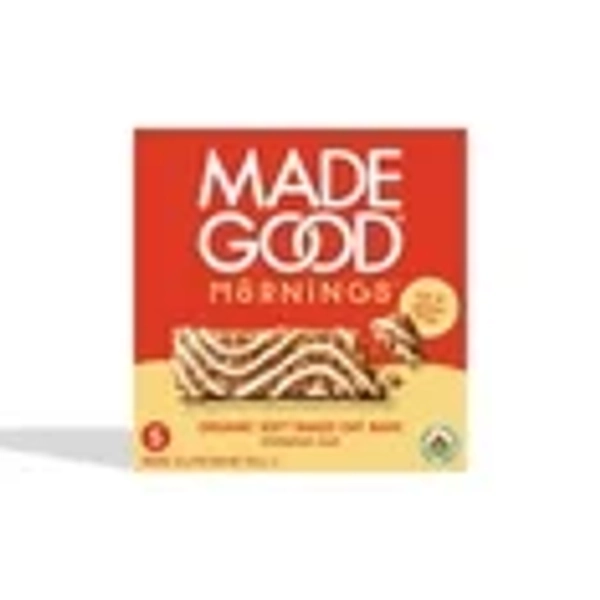 MadeGood Mornings Cinnamon Bun Soft Baked Oat Bars 5pk, 5 x 30 g