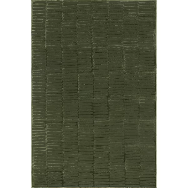 nuLOOM Kailani Geometric Machine Washable Green 9 ft. x 12 ft. Modern Area Rug MEGR03A-9012