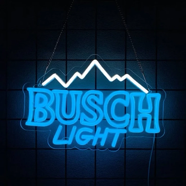 Busch Light Neon Sign,Beer Themed LED Neon Lights for Wall Decor,for Man Cave Home Bar Bedroom Pub