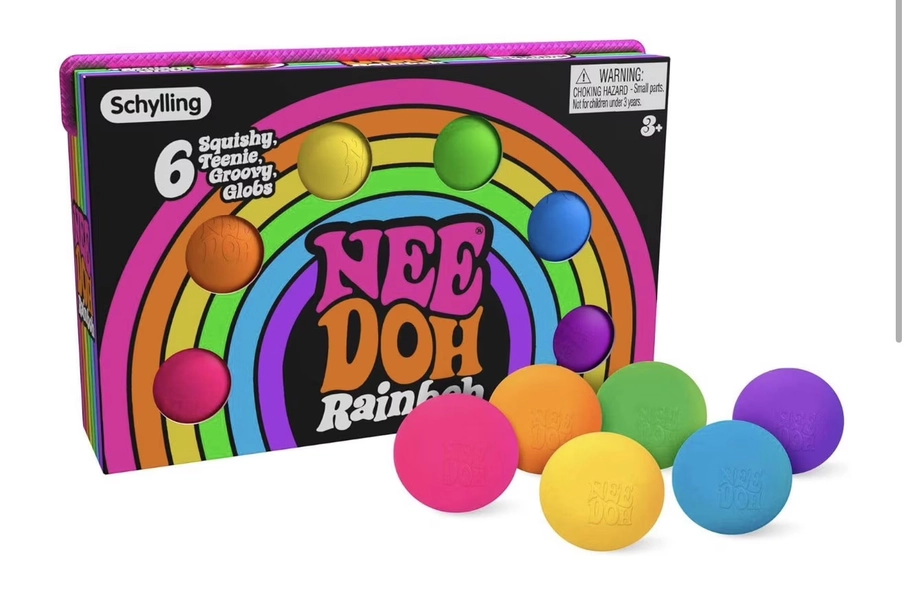 nee doh teenie rainboh 1.5 - inch small stress ball 6 pack, multiple colors - Walmart.com