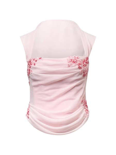 Stolen Stores corset Belle drapé orné de dentelle | XS