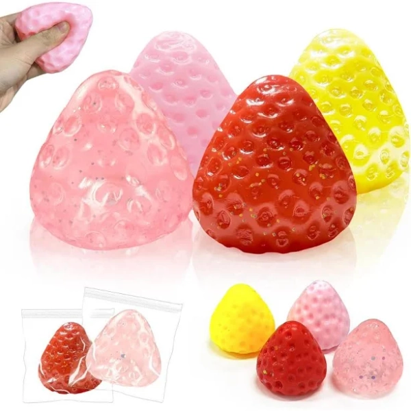 4pcs Taba Squishy Big Strawberry Cute Squeeze Toys