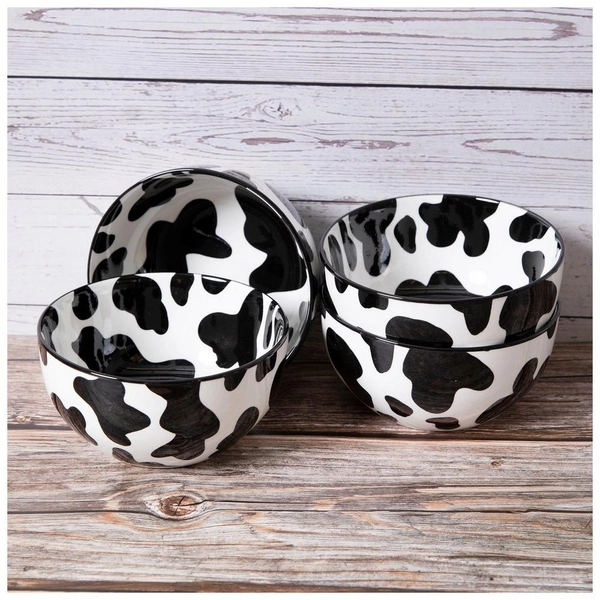Cow Print Cereal Bowls