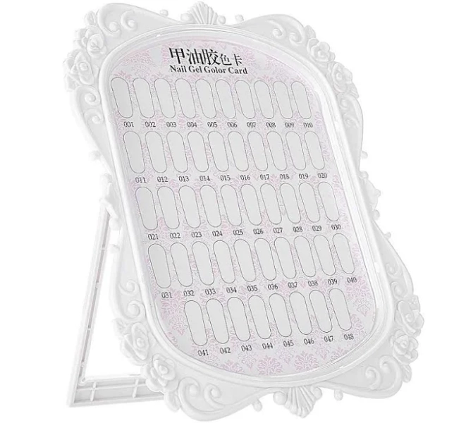 48 Colors Nail Color Chart Display, Nail Art Display Stand, Nail Display Card, Flower Design Nail Polish Gel Card, Nail Practice Manicure Tool DIY