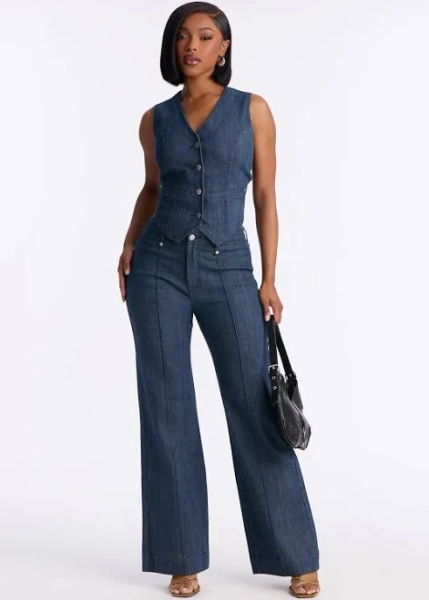 Fashion Nova Women's Take It Offline Stretch Tailored Jeans
