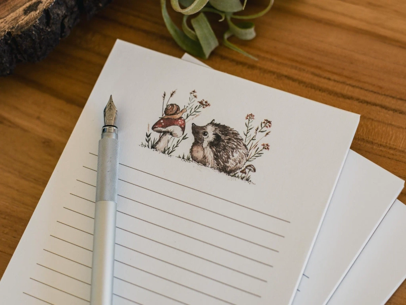 Meadow Meeting Snail and Hedgehog 50 Page Notepad