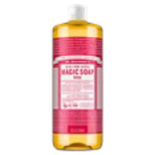 Dr. Bronner's Magic Soap - Rose - Pure-Castile Liquid Soap - 32 fl oz – for face, body wash, hands