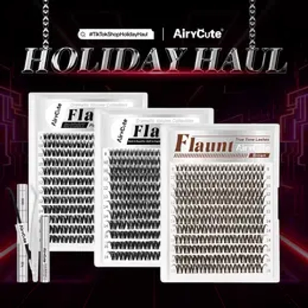 Flaunt & Short Flaunt & Brown Flaunt| AiryCute Upgrade U Lashes with Ultra-Dense, Waterproof, Long-Lasting Lashes | Flora | Natural Daily, Volume Style | Beginner-Friendly DIY Lashes for a Flawless, Voluminous Look | Trendy & Must-Have Clusters