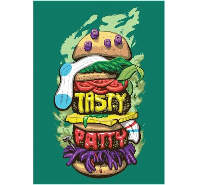 Displate Metal Poster "Tasty Patty" by SpongeBob SquarePants - Krusty Pants - Magnetic Poster - Gift Idea - Official SpongeBob SquarePants Merch