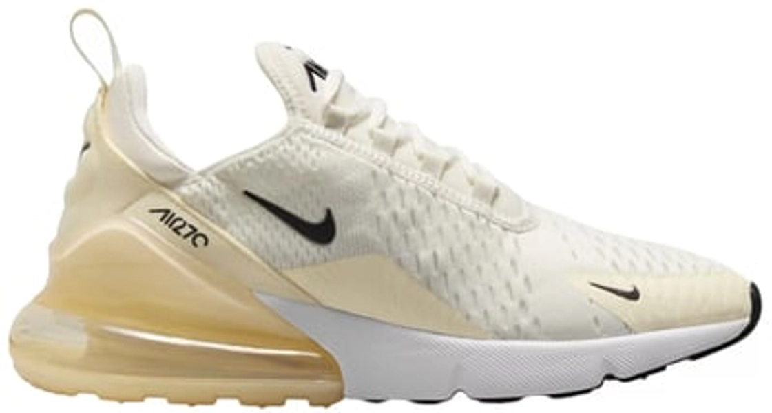 Nike Women's Air Max 270 Shoes, Size 7, Sail/Black