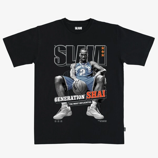 Unisex Oklahoma City Thunder Shai Gilgeous-Alexander Black SLAM Cover T-Shirt