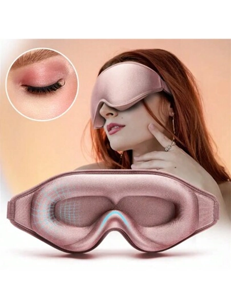 1pc 3d Silk Eye Mask, Suitable For Sleeping, Night Travel, Nap, With Light Blocking, Soft And ComfortableFor Bedroom,Travel,Office,School, Back To School Supplies