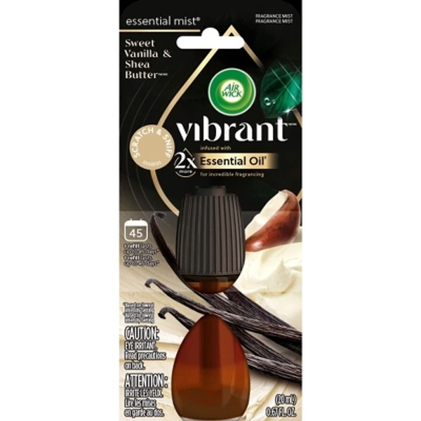 Air Wick Vibrant Essential Mist - Sweet Vanilla & Shea Butter - 0.67 fl oz: Aromatherapy Electric Diffuser, Battery Powered