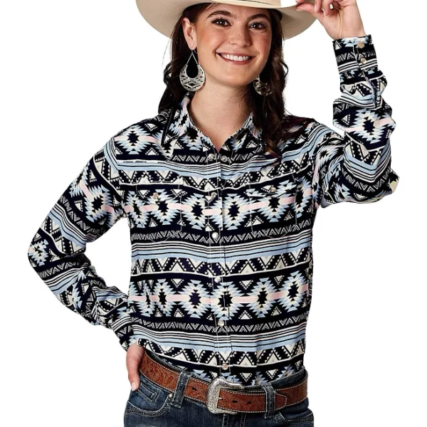 Roper Ladies Studio West Collection Long Sleeve Print Shirt