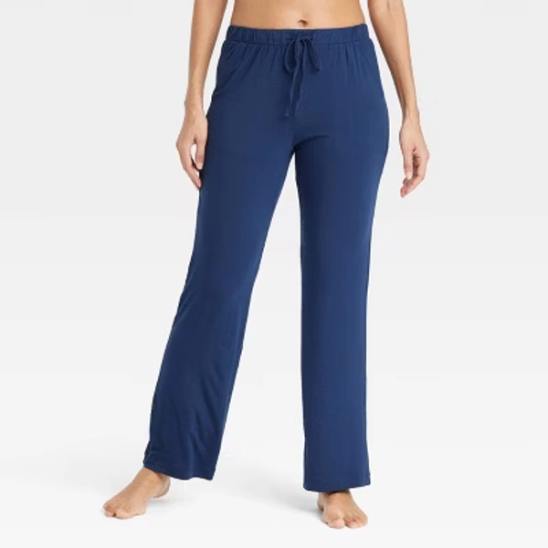 Women's Cloud Knit Modal Pajama Pants - Auden™ Navy Blue M: Modal-Spandex, Side Pocket