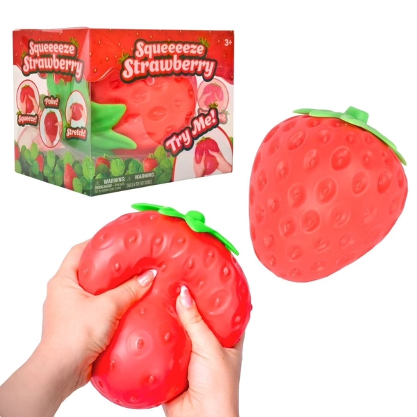 Giant squeezy Strawberry toy for Kids & Adults -  Jumbo Squishy - Realistic Slow Rising Food Fidget Toy for Stress Relief & Anxiety Relaxation 2026 - （3*3in） - Walmart.com