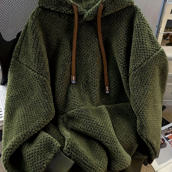 25 Autumn-Winter New High-End Small-Circle Fleece-Lined Hooded Sweatshirt