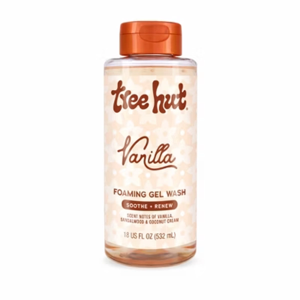 Tree Hut Vanilla Foaming Gel Body Wash - 18 fl oz: Whole Body Moisturizing & Softening, Paraben-Free, Vegan