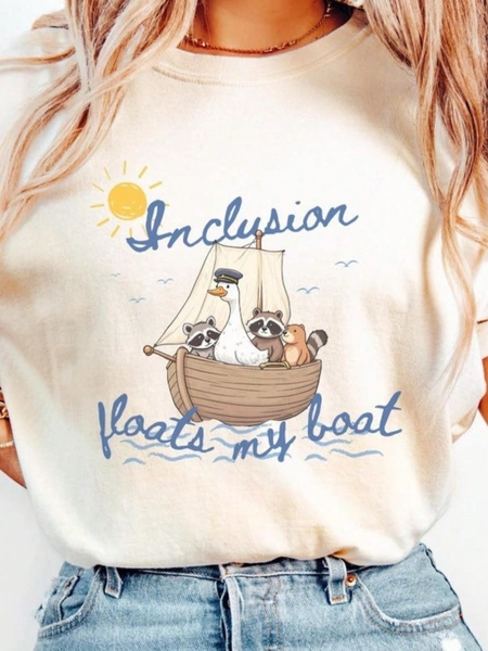 100% Cotton Silly Goose Autism Inclusion T-Shirt, Nautical Neurodivergent Shirt, Funny OT Tee, BCBA Shirt, ABA Sped Teacher, Slp Gift