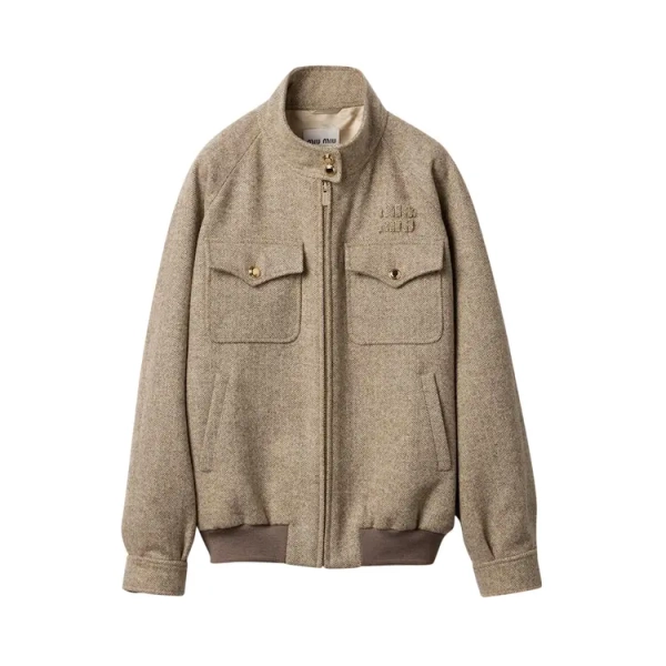 Buy Miu Miu Chevron Jacket 'Khaki' - ML943 15PM F0241 | GOAT