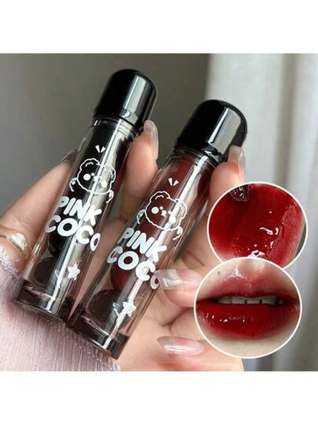 Cute Bear Mirror Lip Glaze - Long-Lasting, Non-Fading, Hydrating Liquid Lipstick With Watery Texture - Luxurious Glossy Shine & Natural Look - All-Day Wear, Intense Color Payoff, Non-Sticky For Perfect Gift