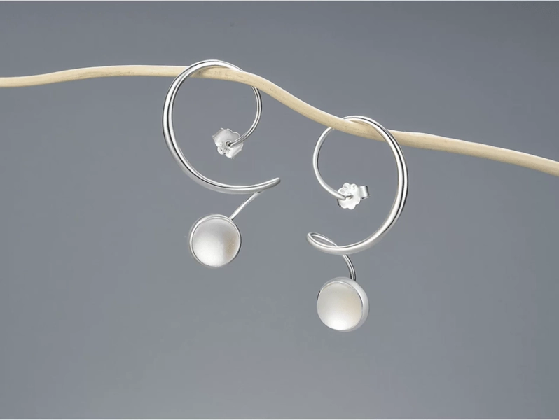 ARETES LUNARES DE CRISTAL - NAMU Joyas en plata 925