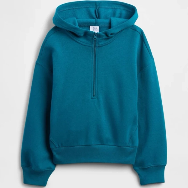 Gap Girls Relaxed Half-Zip Fleece Hoodie