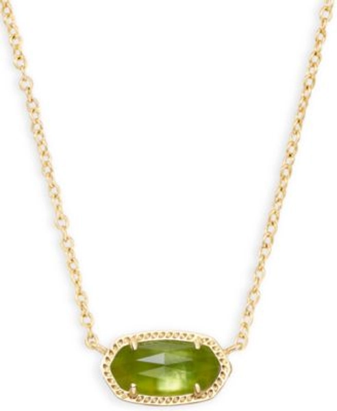 Glass Stone 14K Gold Plated Over Brass Elisa Pendant Necklace