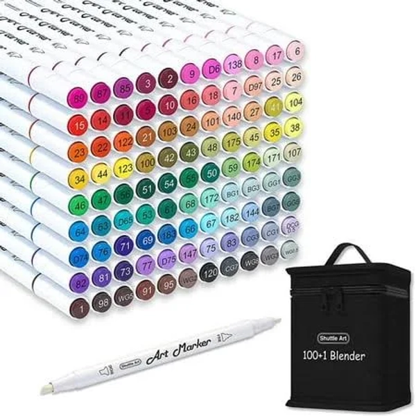 Shuttle Art 101 Colors Dual Tip Alcohol Based Art Markers