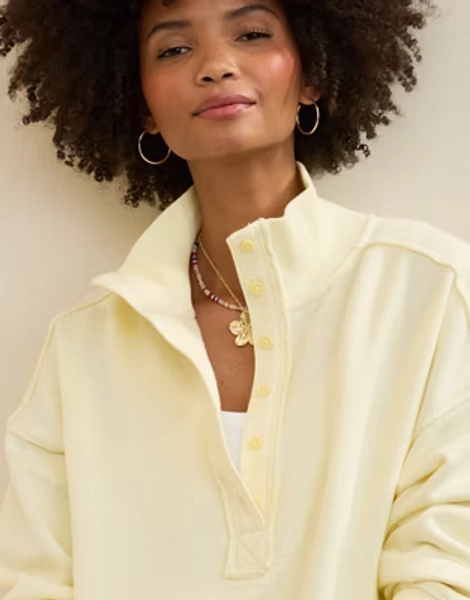 Aerie Vintage Popover Polo Sweatshirt