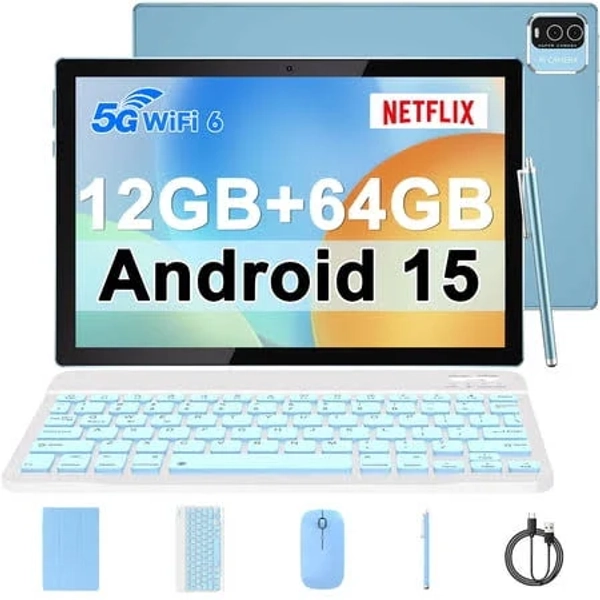 2024 Latest Android 11 Tablet 10 inch 2 in 1 Tablet, 4GB Ram+64gb ROM Tablet, 1.8GHz Quad-core Processer, 1280*800 Fhd, 8MP Camera, 2.4g/5g Wi-Fi 6 BT