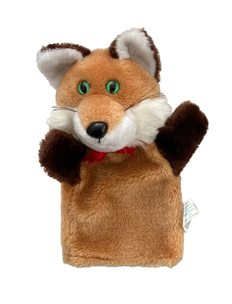 1980's vintage C&amp;A Baby Club fox hand glove puppet brown &amp; white plush soft toy
