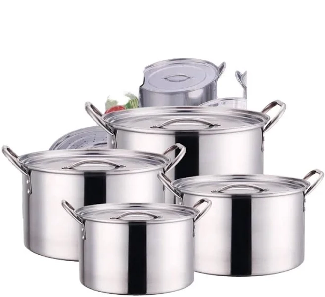 2023 New Arrival Modern Eco-friendly 8-piece Cookware Set With Metal Handles And Hot Pot