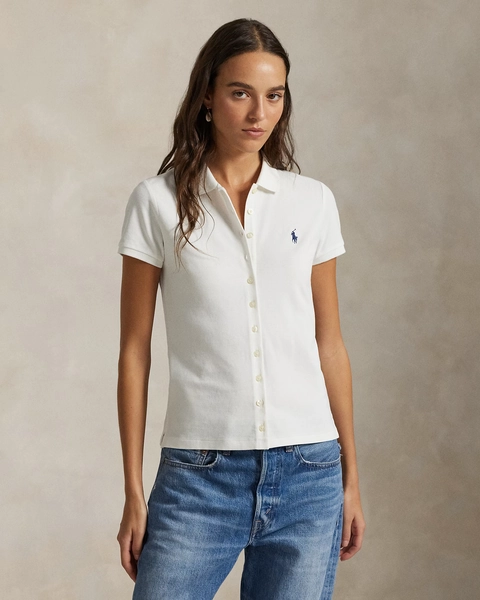Buttoned-Placket Polo Shirt for Women | Ralph Lauren® PL