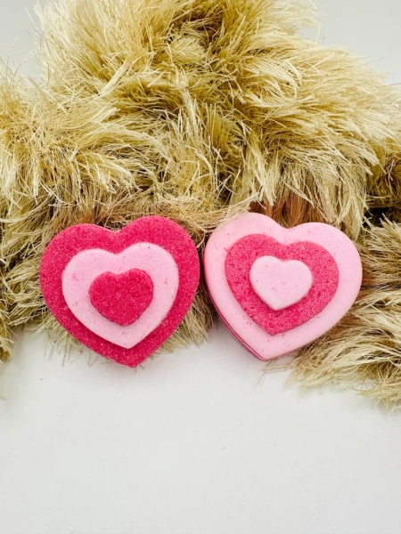 Strawberry Shortcake Heart-Shaped Bath Bomb - Easter, Birthday, Holiday, Valentine's Day, Mother's Day gift