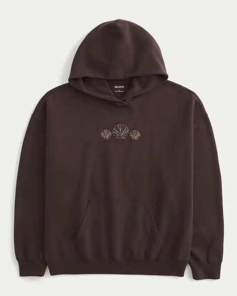 Hollister Feel Good Oversized Seashell Graphic Hoodie