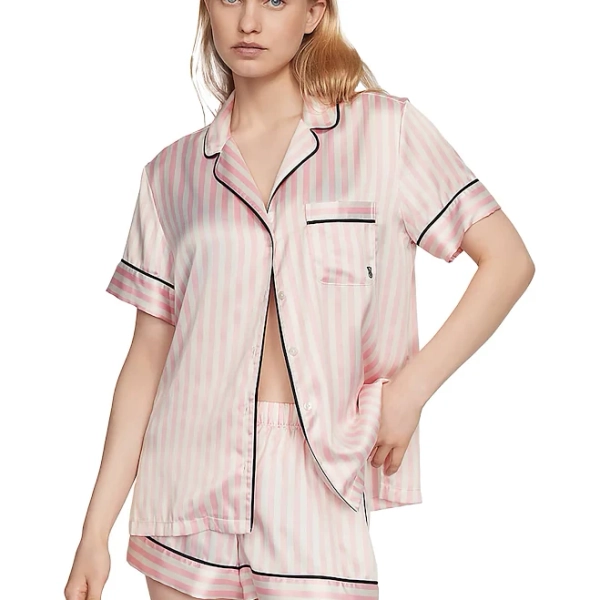 Victoria-s Secret Women-s Satin Piped Short Set